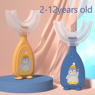 2-12Y Children's U-Shaped Silicone Toothbrush Kids Baby Oral Cleaning Manual Toothbrush No BPA