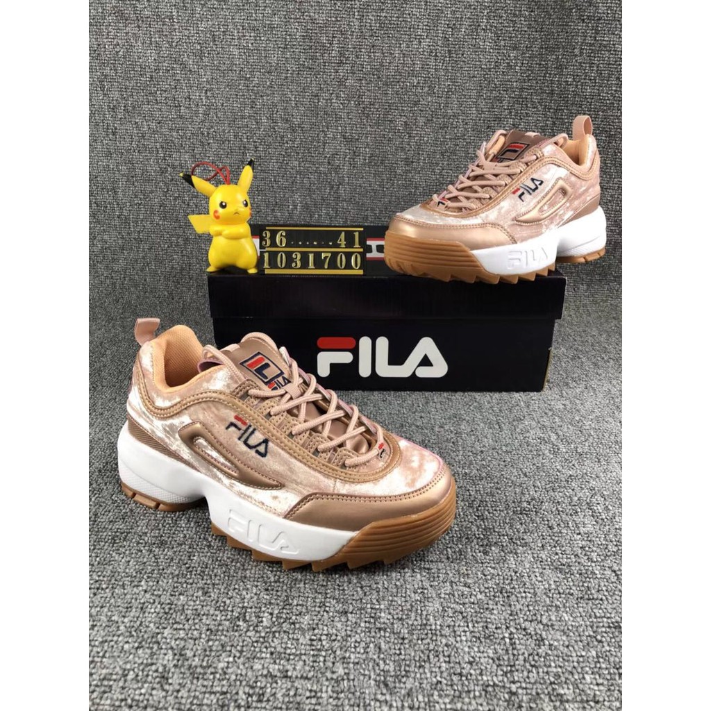 fila shoes with gold