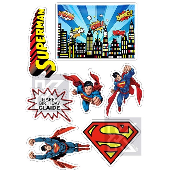 Superman Theme Cake Topper 90
