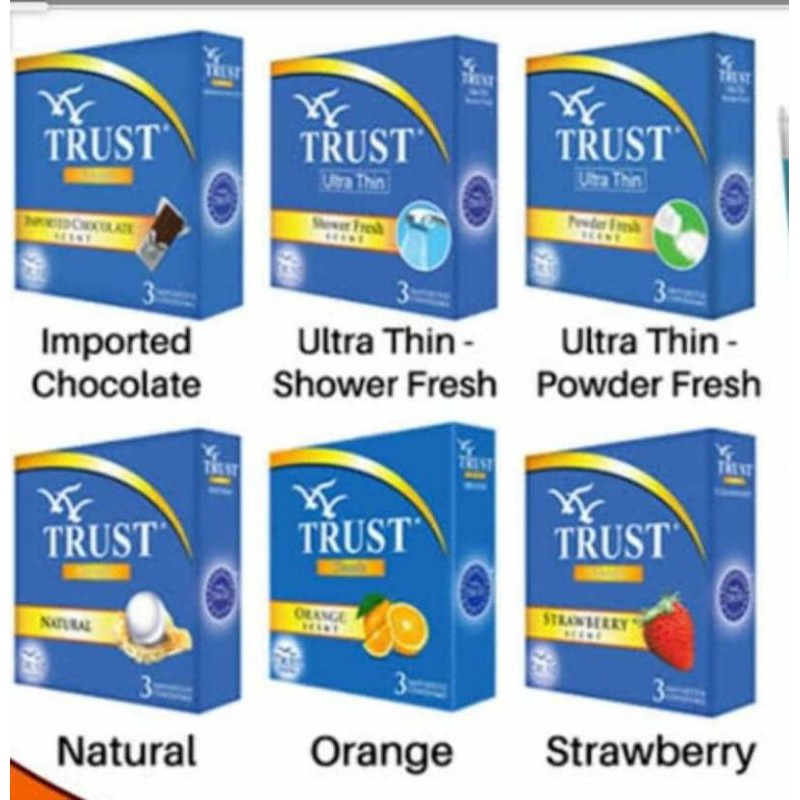TRUST CONDOM ALL VARIANTS AND SCENTS AVAILABLE 3PCS PER PACK Shopee