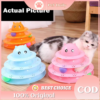 ❤️❤️Pettie Dail Interactive Toys Cats Four-tier Turntable Pet Intellectual Track Tower Funny Cat Toy