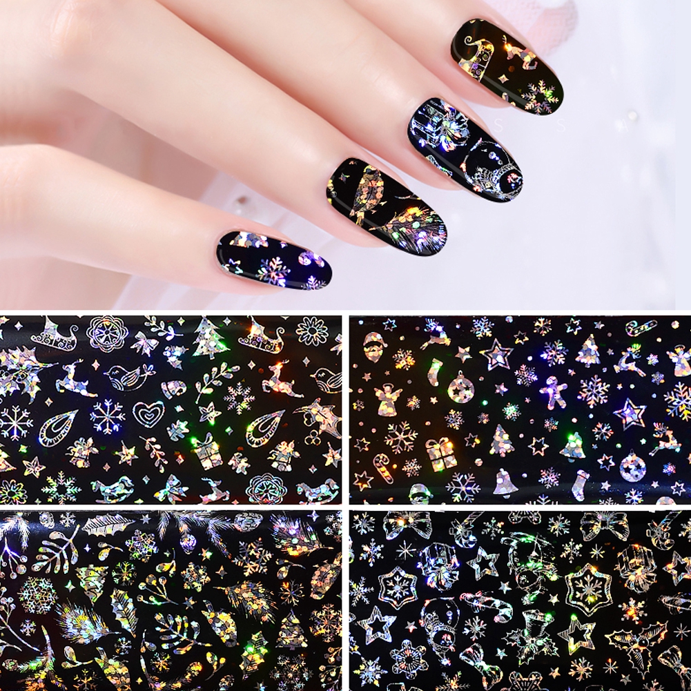 glitter nail decals