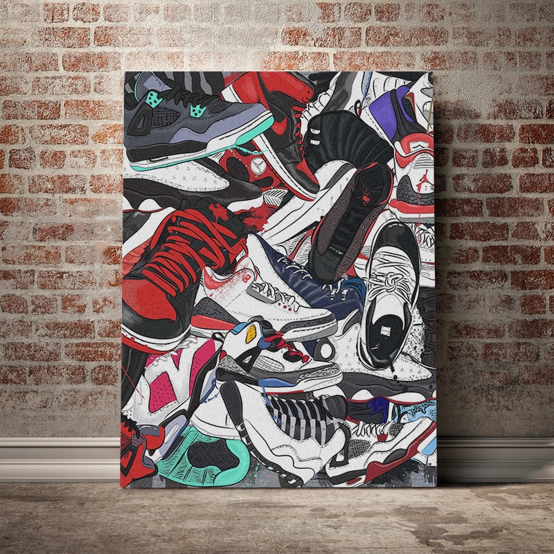 Sneakers Fashion Trend Artwork Canvas Paintings Art Posters and Prints