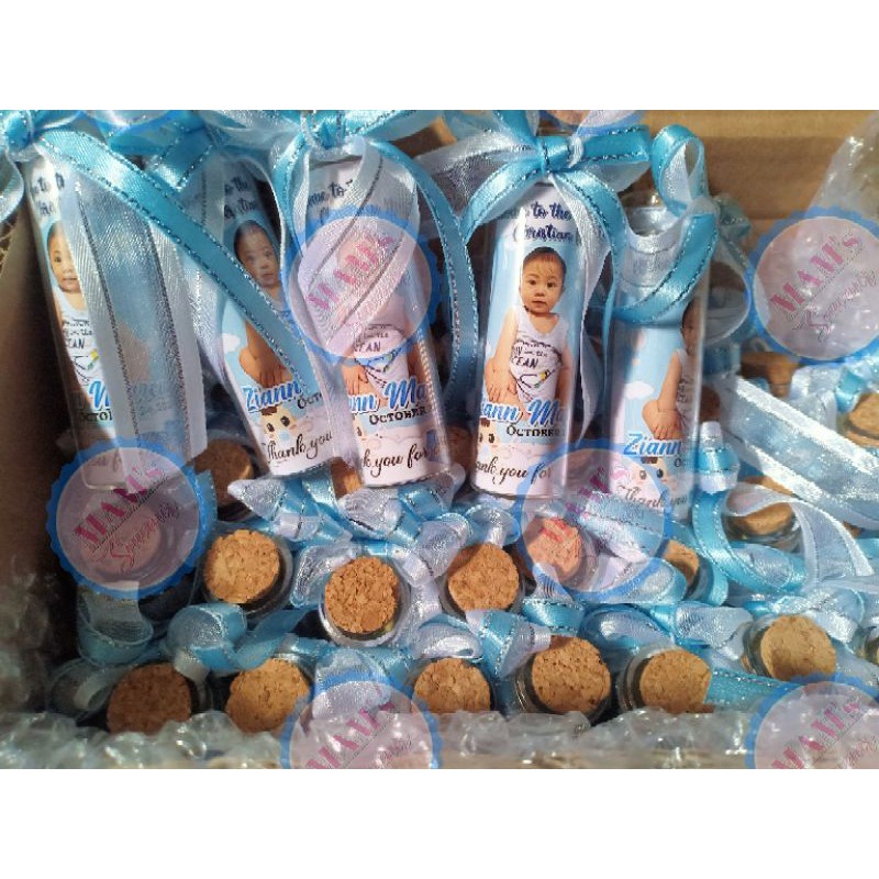 Mini Rosary in cork bottle (Baptismal / Christening Souvenir) Shopee