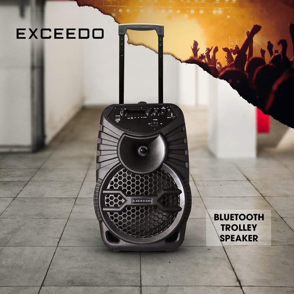 exceedo bluetooth trolley speaker