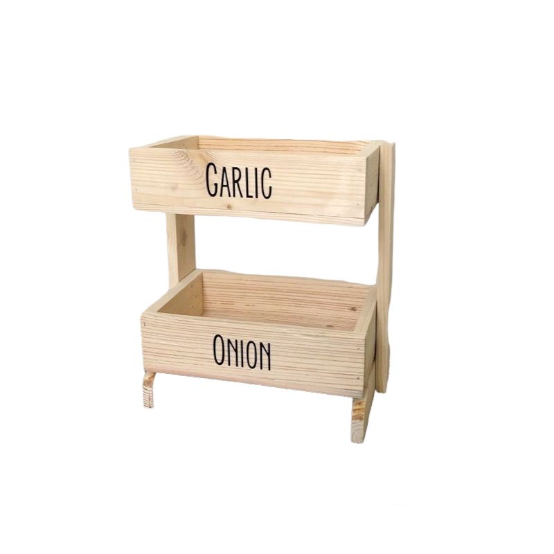 KAYU Plain Onion Rack 2 Stacking Wooden Onion Rack Shopee Philippines