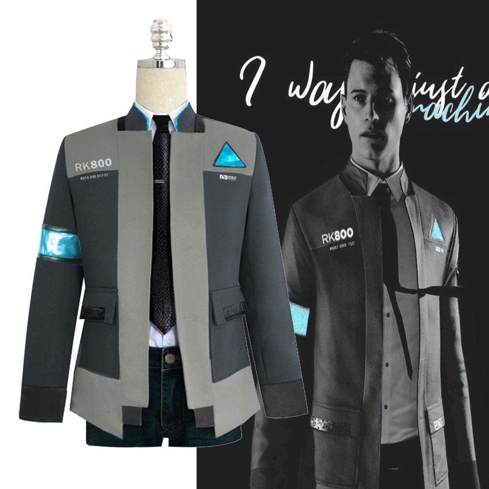 Detroit Become Human Connor RK800 Hoodie Sweatshirt Zipper Jacket Cosplay Coat