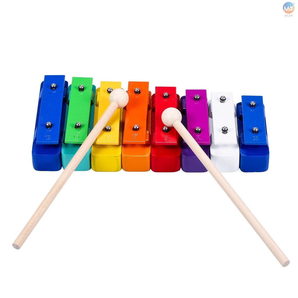 MIJ Deluxe Colorful 8 Note Glockenspiel Resonator Bells Set Percussion