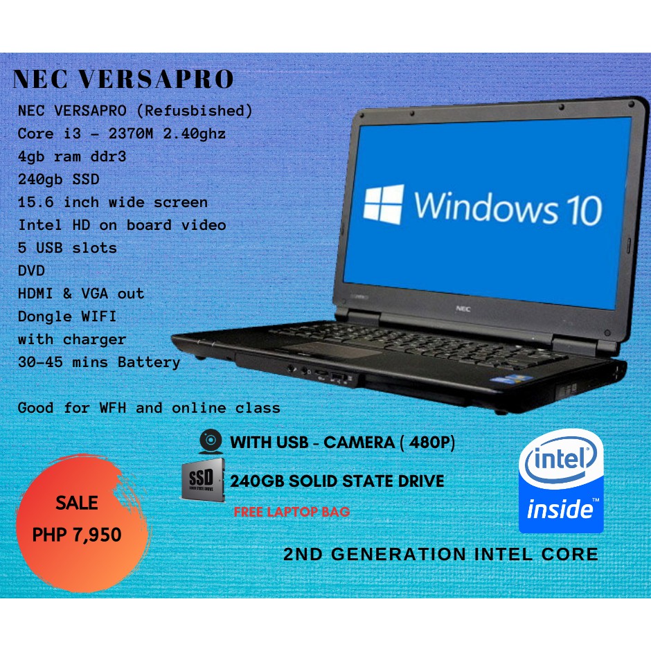 Nec Versapro Celeron 4th Generation 15 6 Inch 500gb Hd 4gb Shopee Philippines