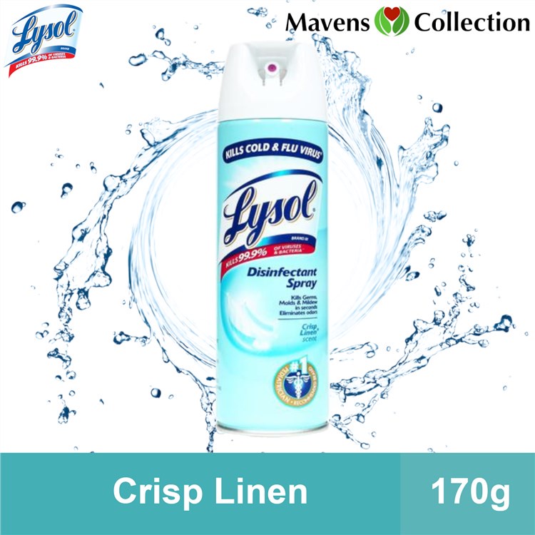 Lysol Disinfectant Spray Crisp Linen Scent 170g 1oo Shopee Philippines 