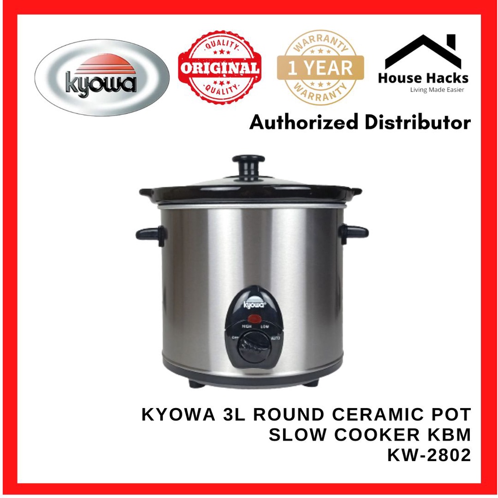 Kyowa 3L Round Ceramic Pot Slow Cooker KBM KW 2802 House Hacks