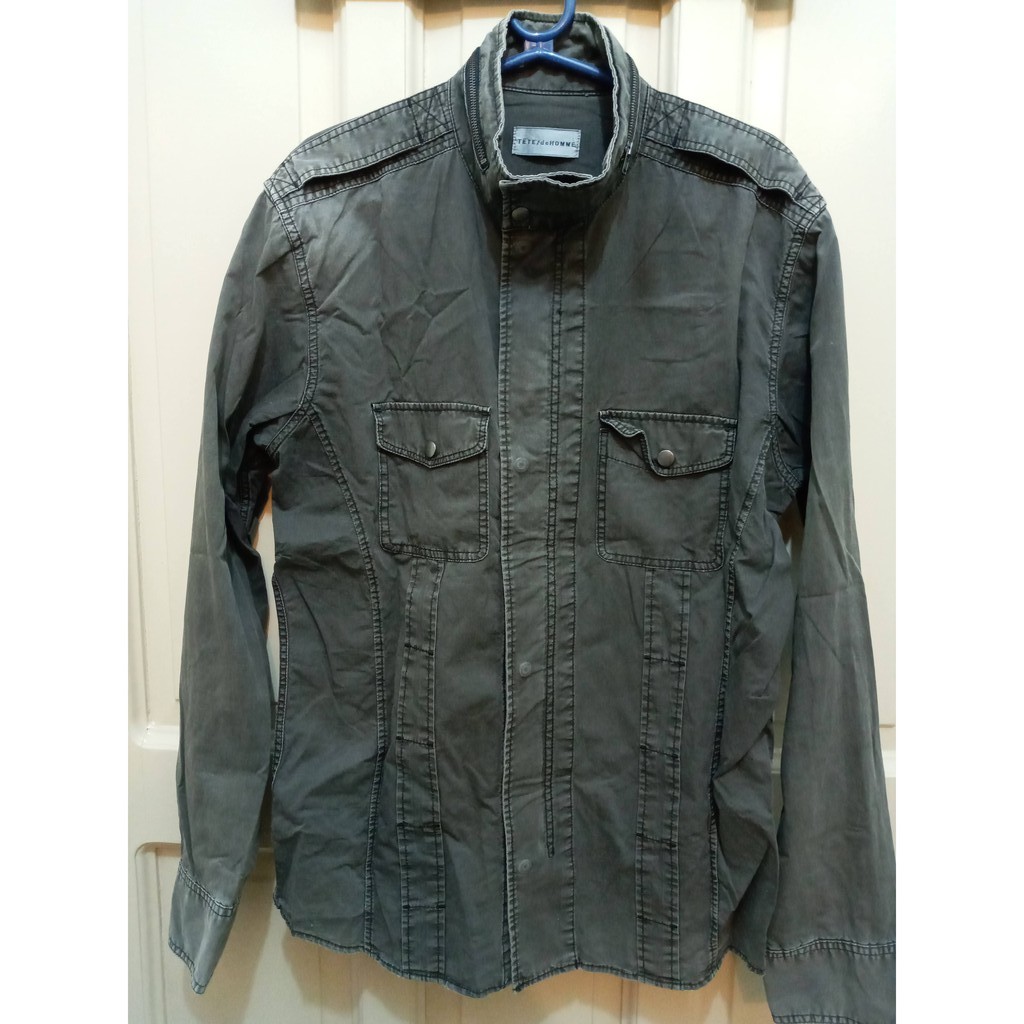 mens denim moto jacket