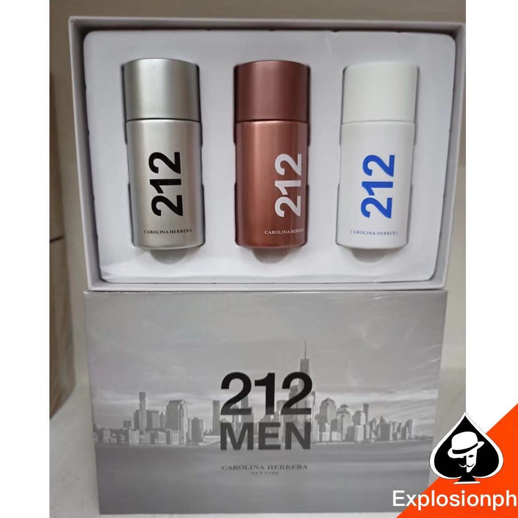 212 Vip 3 in 1 For men Perfume Gift Set Mini Carolina Herrera 30ml X 3 ...