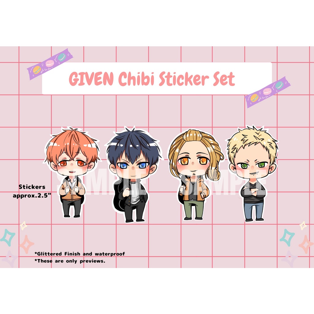 GIVEN Anime CHIBI STICKER PACK | Shopee Philippines