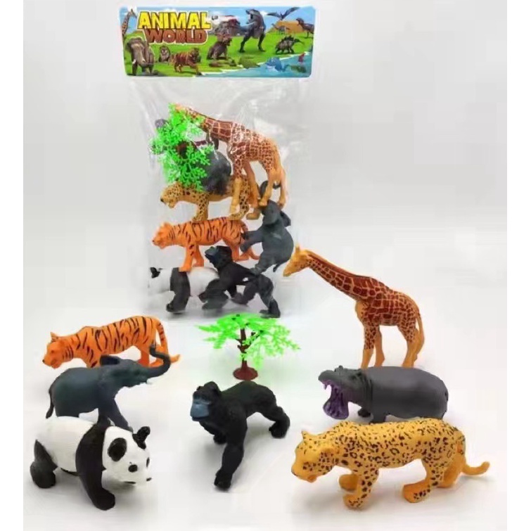 7 pcs Simulation Safari Wild Animal World Rubberized Large Animals Figure  Play Set Toy Caketopper | Shopee Philippines