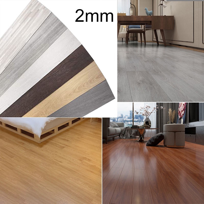 2mm thick Wooden Design 91X15 cm Vinyl Floor Stickers Adhesive PVC