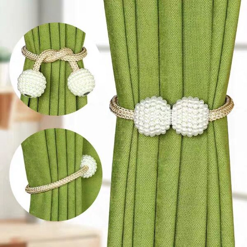 1 PC Curtain Tiebacks Modern Pearl Tie Backs Rope