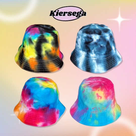 ForgetMe Unisex Fashion Tie-dye Bucket Hat Foldable Sun Cap Fishermans Hat Lovely Beach Cap for Holidays School Shopping Hiking 