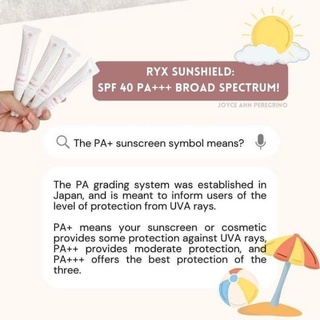 Ryx skincerity sunscreen/sunblock/sunshield spf 40 pa +++ #5