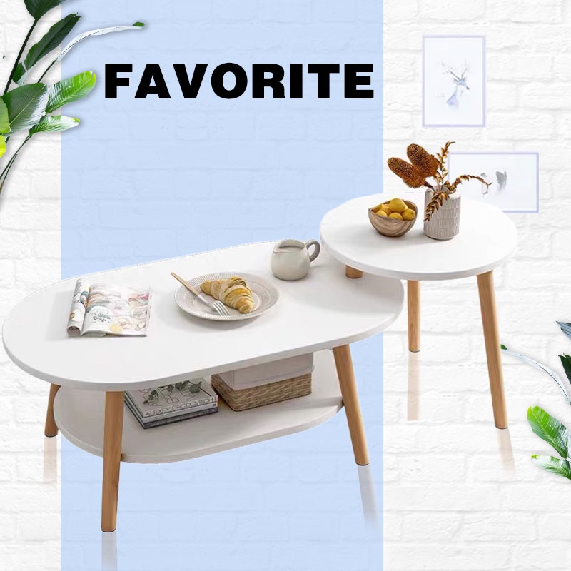 Simple doublelayer combination table coffee table small apartment