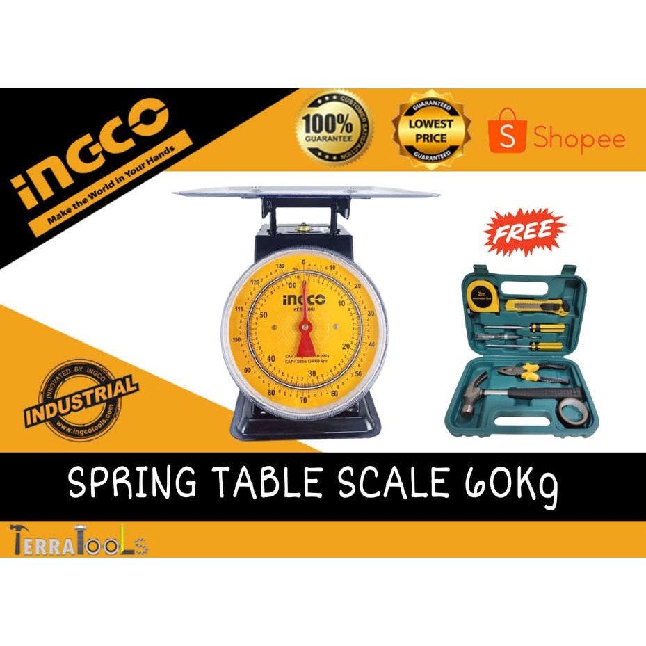 INGCO Original Spring Table Scale 60kg (HESA5601) | Shopee Philippines