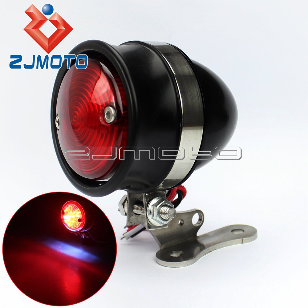 JK Black LED Tail Light Tailight Plate Light For Harley Cafe Racer ...