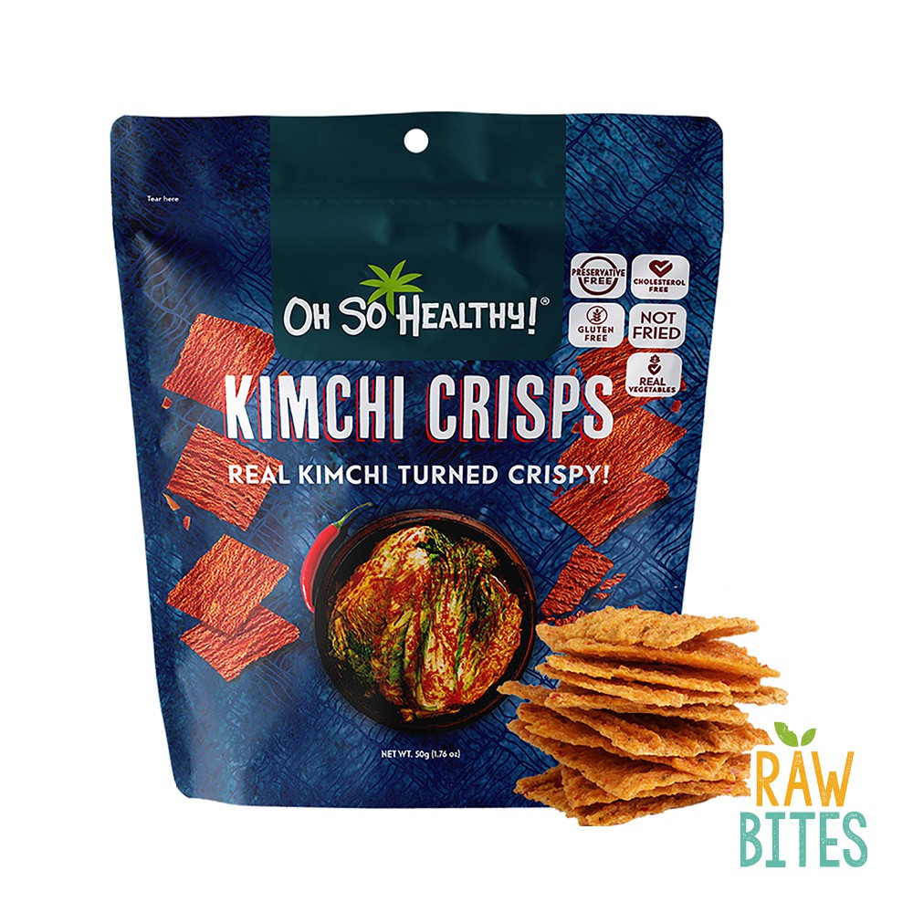 Oh So Healthy! Kimchi Crisps 50g, Vegan, Glutenfree, Halal Shopee