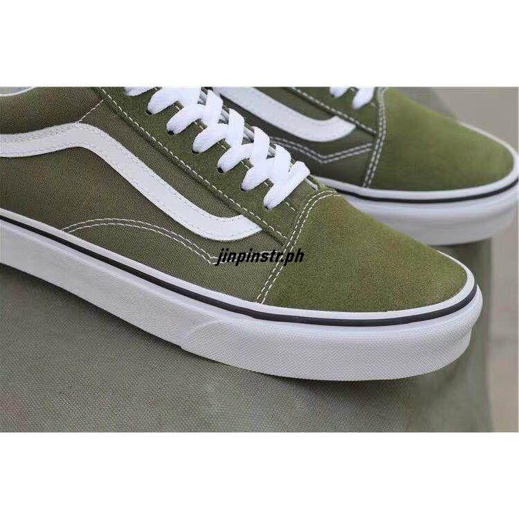 army green old skool vans