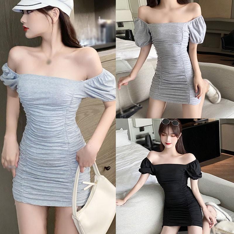 Women Off Shoulder Lace Sexy Slim 