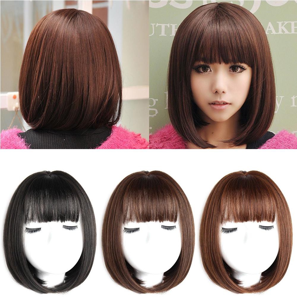 Women Lady Short Straight Hair Full Wigs Cosplay Party Bobo Hair