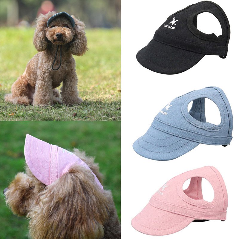 Small Sebaoyu Dog Hat for Small Dogs with Ear Holes Summer Pet Dog Baseball Cap Dog Sun Hat Puppy Cat Outfits Adjustable Dogs Visor Caps 2 Pack 