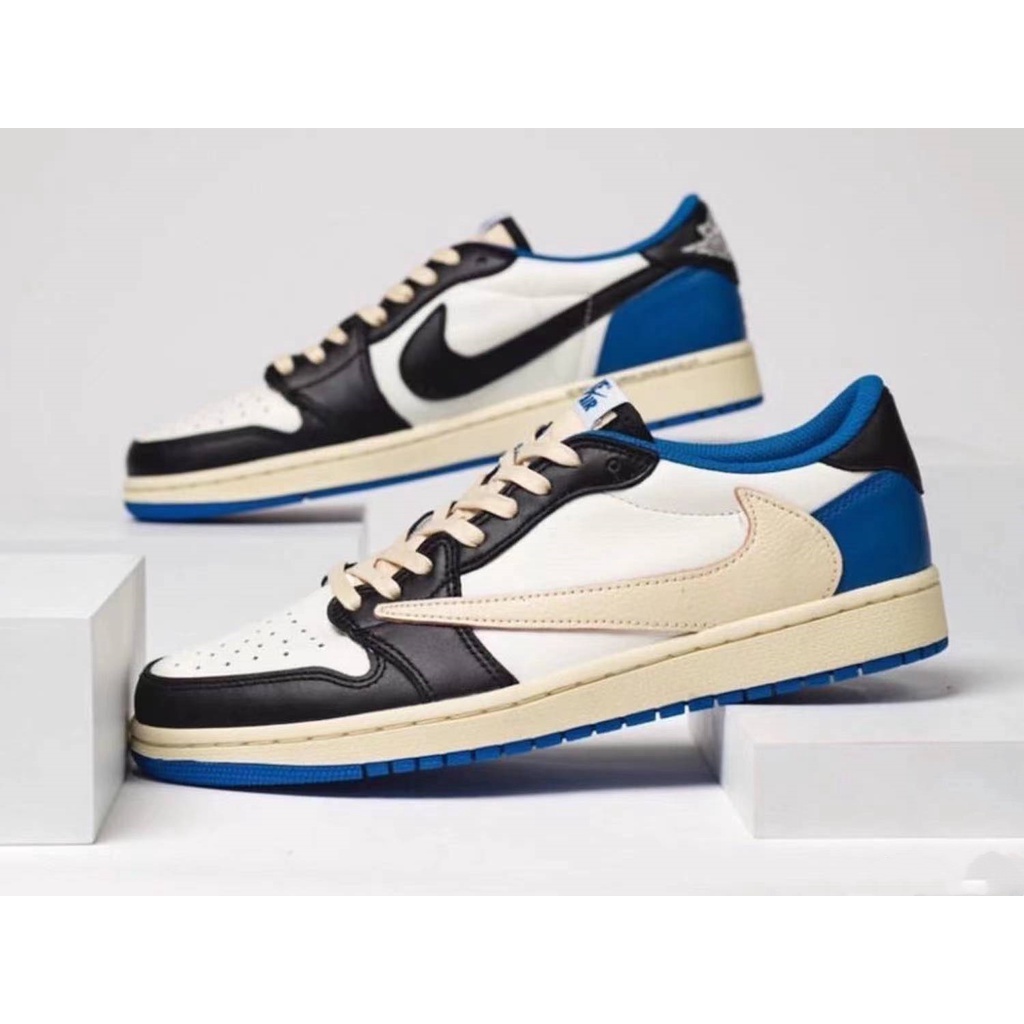 Breathable Fashion Sneakers Fragment Design X Travis Scott X Air Jordan 1 Low Cut For Men Shopee Philippines