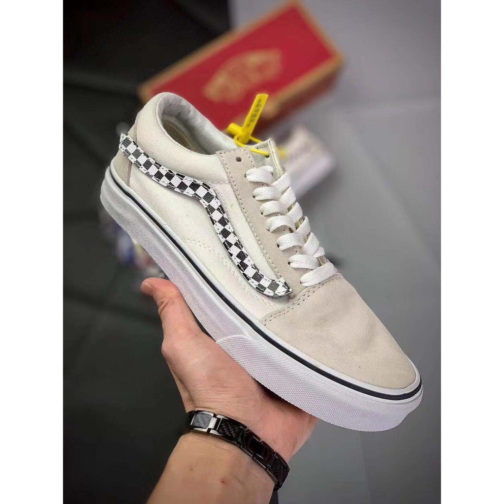 vans old skool checkerboard cream