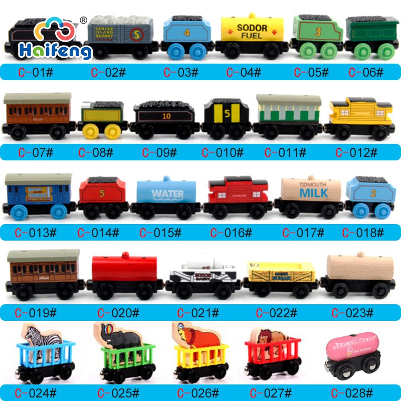 wooden train magnets