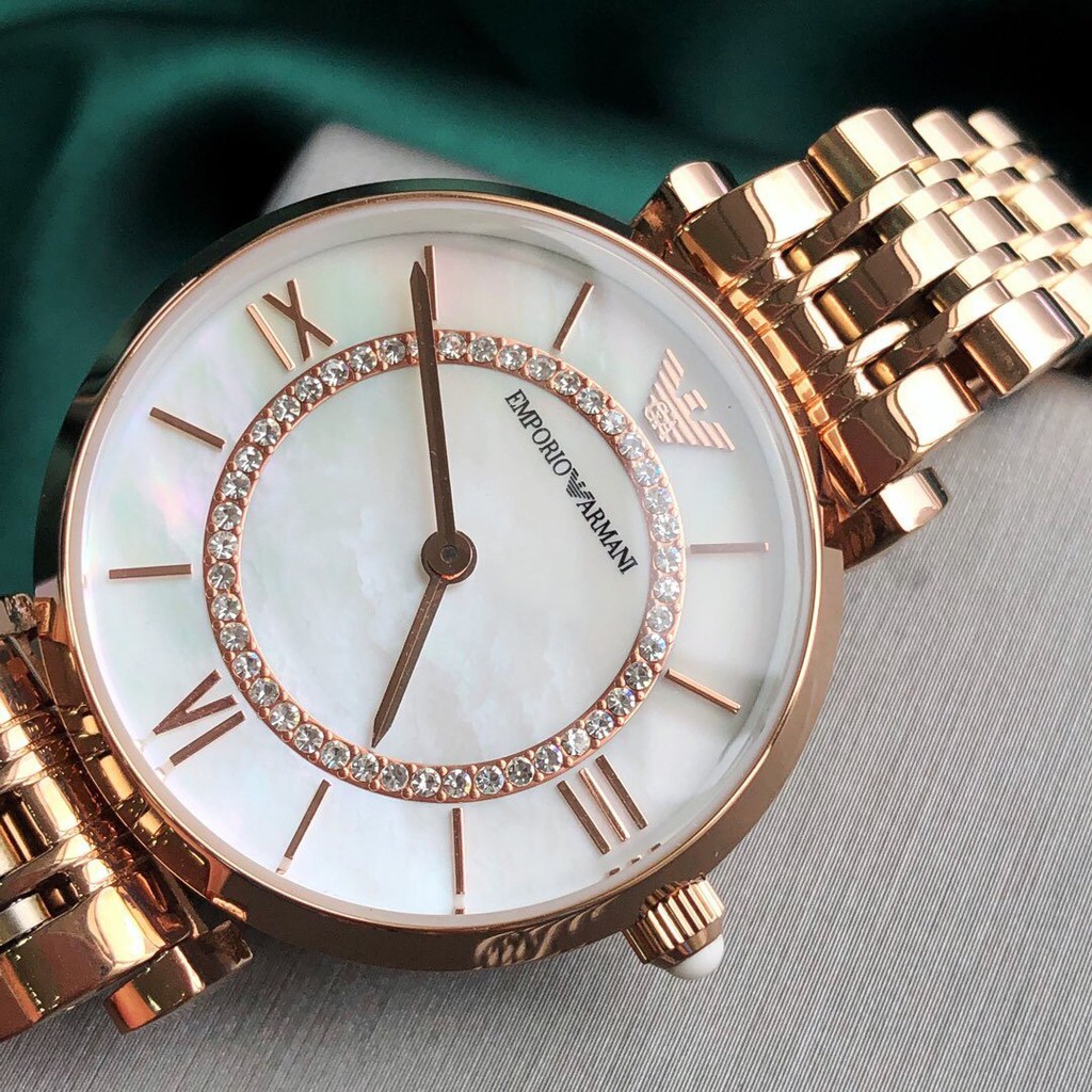 ar1909 armani rose gold ladies watch