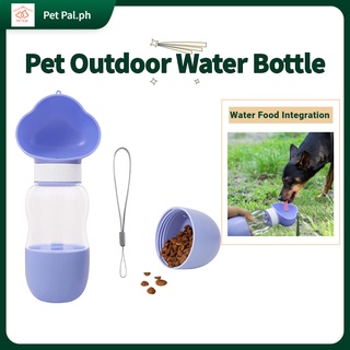 Portable Pet Accompanying Cup Dog Travel Water Bottle Drinking Food Bowl 2 in 1 Water Bottle Bowl