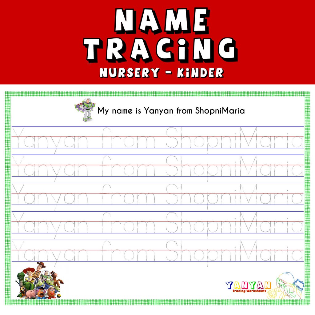 Name Tracing Worksheets For NURSERY KINDER Shopee Philippines