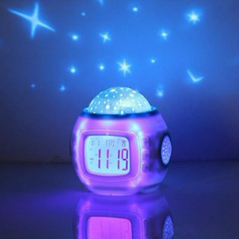 Multifunctional Kids Bedroom Battery Powered Permanent Calendar Home Decor Projection Star Clock