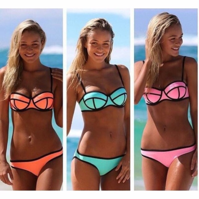 neon 2 piece bathing suit