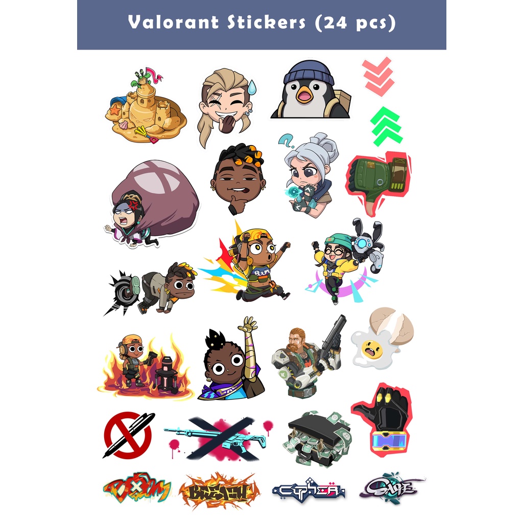 Valorant Stickers set of 24pcs Shopee Philippines