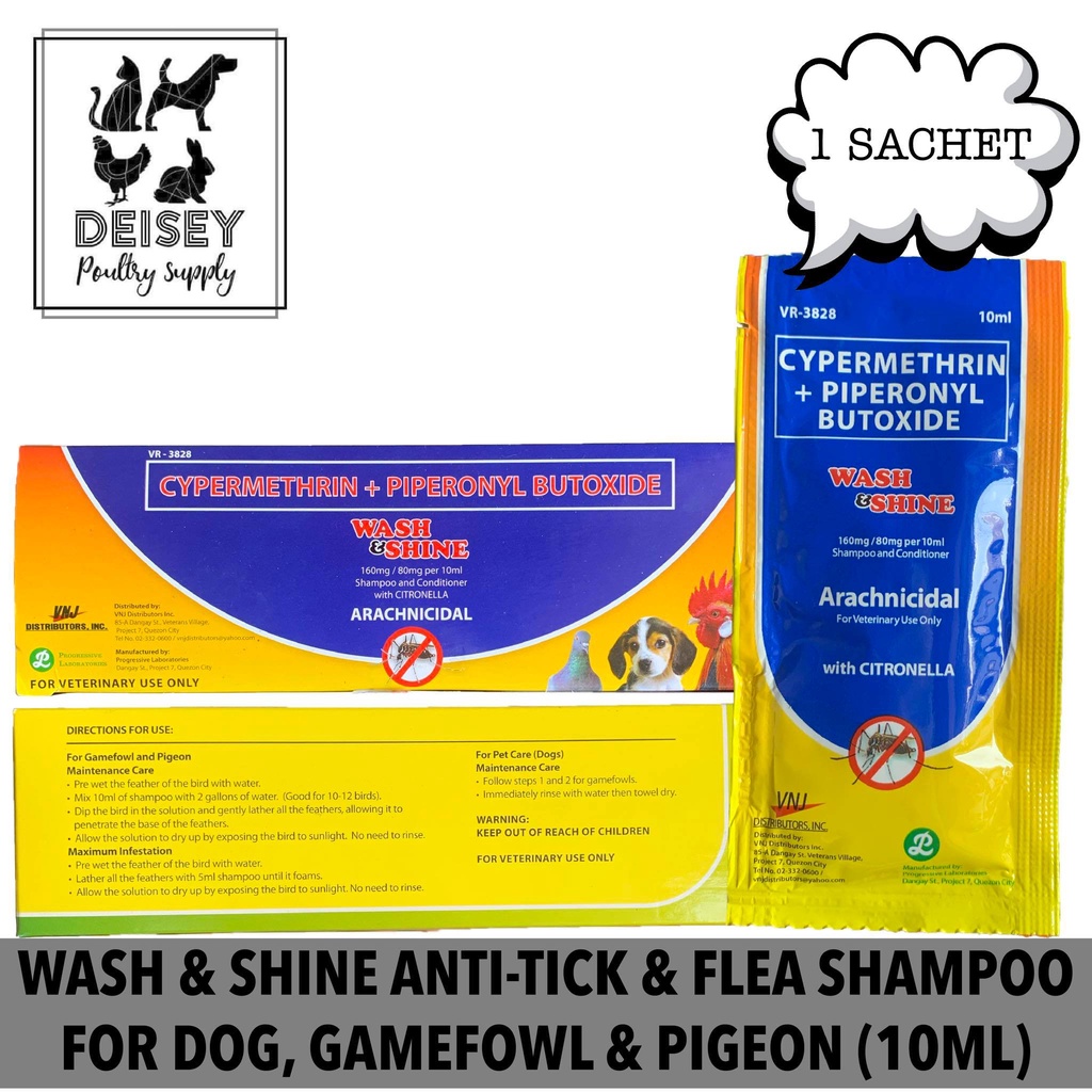 WASH & SHINE SHAMPOO ANTI LICE & ANTI MITES FOR DOG, CHICKEN, PIGEON (1 SACHET) #4