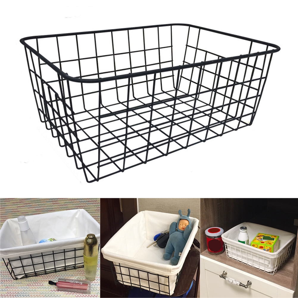 Household Bedroom Kitchen Refrigerator Iron Wire Bathroom Laundry Storage Basket