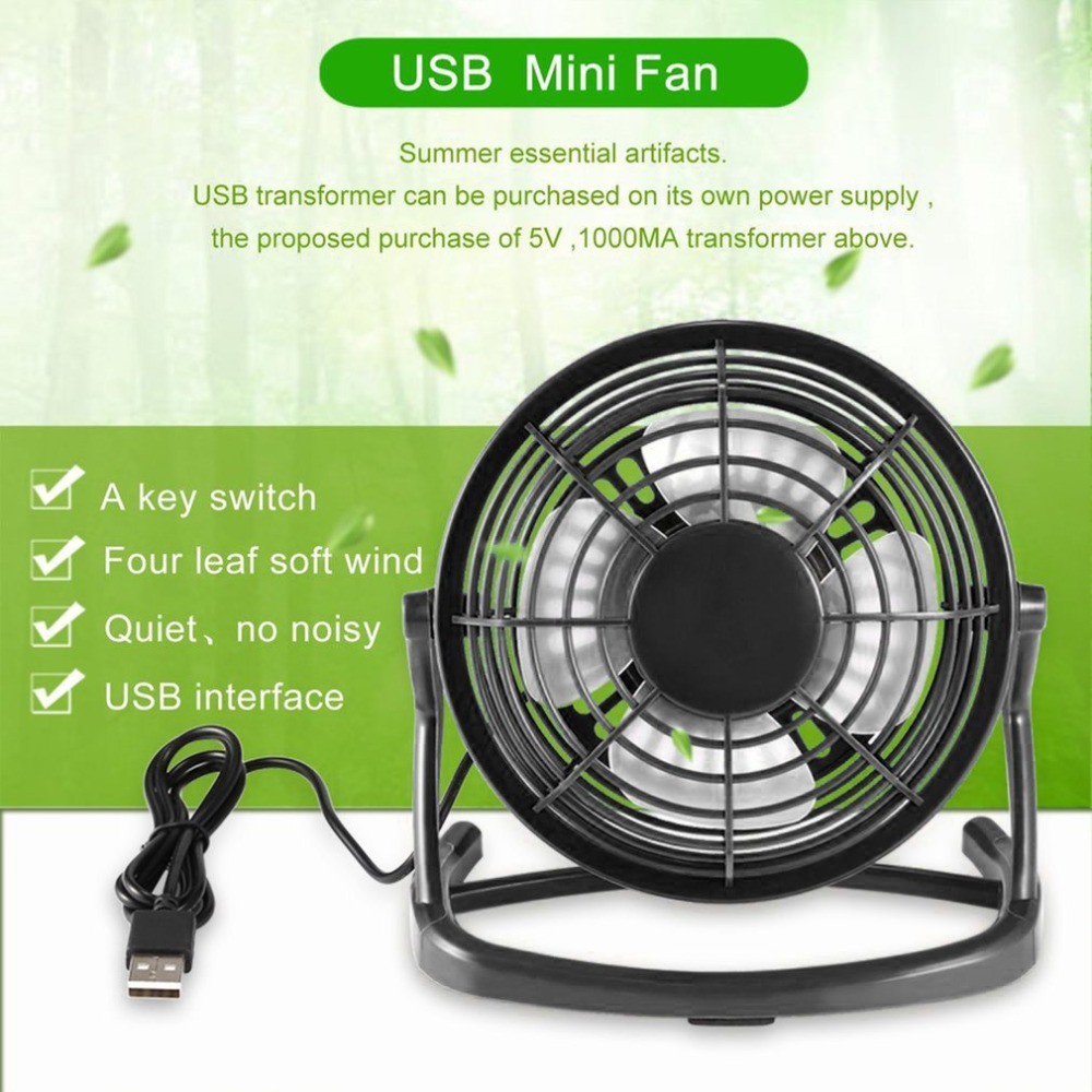 Plastic Mini Portable Desk Fan Super Quiet Personal Usb Power