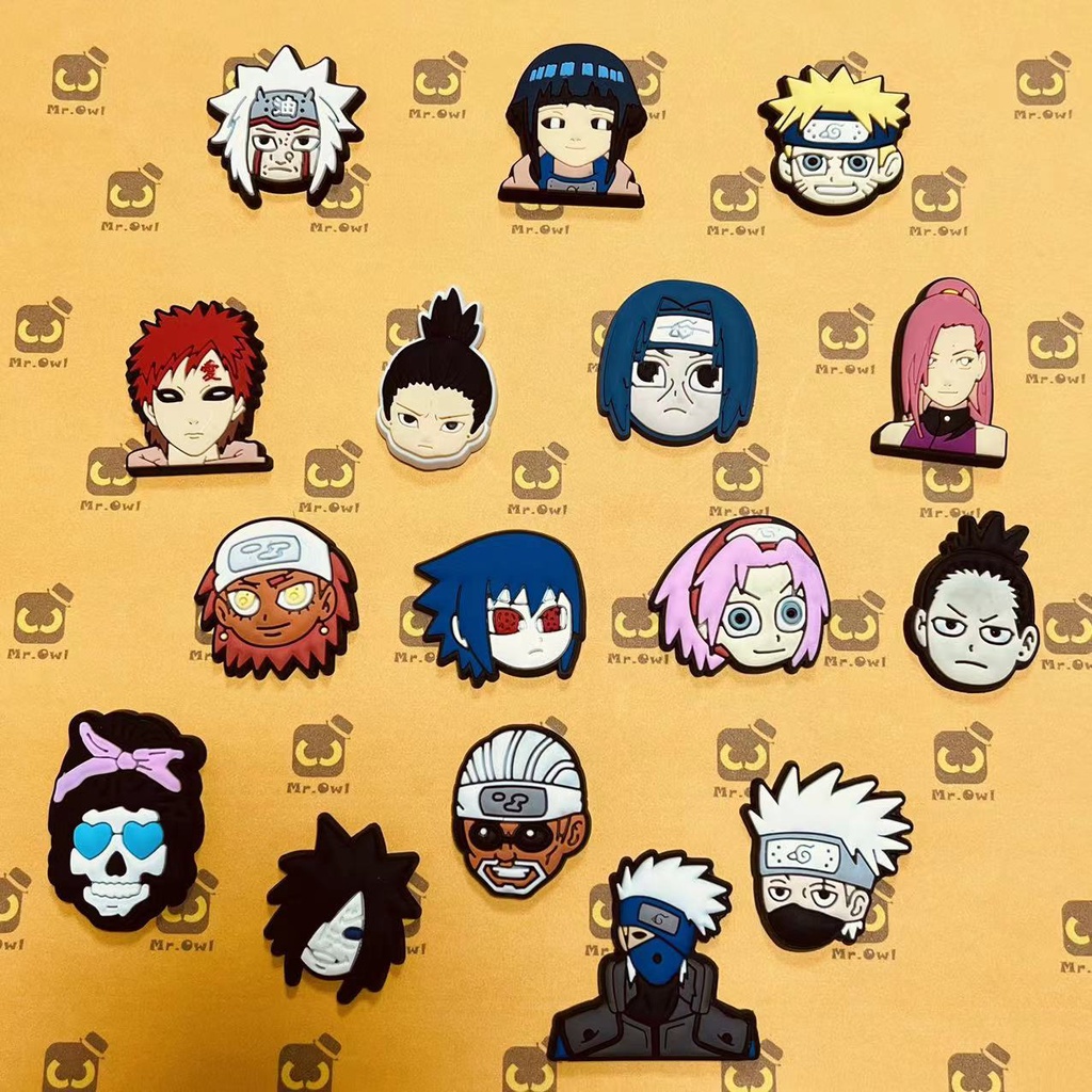 Drewgren Cartoon Crocs Jibbitz Anime Naruto PVC Cute Clog Pins for ...