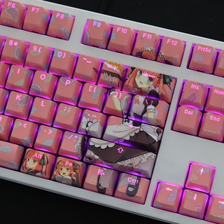 Nakano Nino Keycaps OEM Profile Pink Girl Anime PBT Dye Sub Mechanical ...