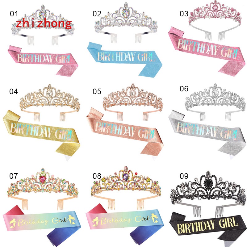 Birthday Crowns And Birthday Queen Sash Kit, Birthday Sash For Women