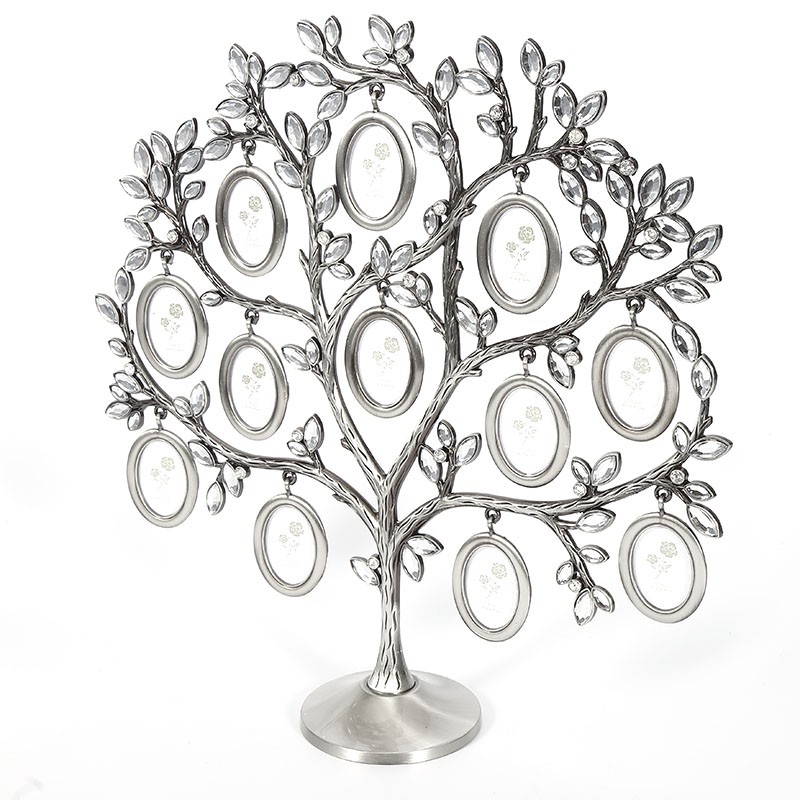 Stylish Family Tree Decoration Frame Hanging Home 12 Desk Silver Holder Display Table Photo