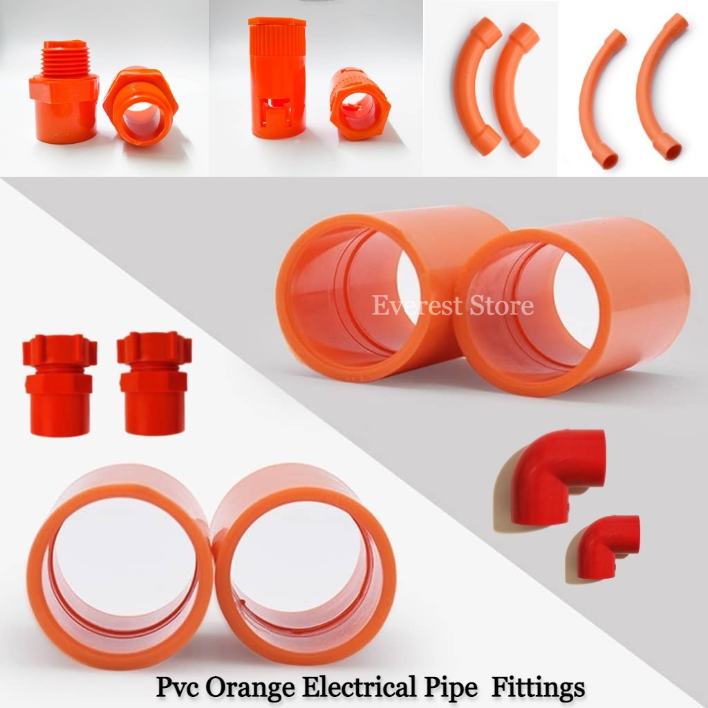 Pvc Fittings Orange Short Elbow and Long Elbow 1/2 / 3/4 / 1" (orange