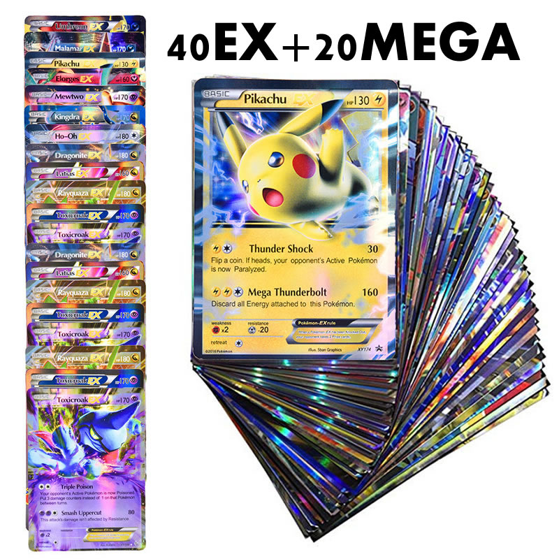 60pcs Pokemon Cards Takara Tomy Game Vmax Gx Ex Mega English Trading Booster Box Shining Card Kids Shopee Philippines