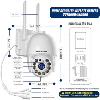 Saqicam Real 1080P WiFi IP CCTV Camera Outdoor Wireless PTZ Camera Full Color Night Vision #7